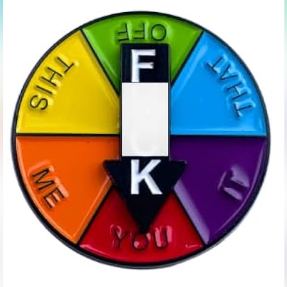 NEW “F*uck” Enamel Pin Spinning Wheel Multicolor Funny Cute